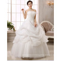 SLS059YC Fast Delivery Plus Size Strapless Bride Wedding Dresses Frock Designs Pleated Ivory Organza Ball Gown Wedding Dress